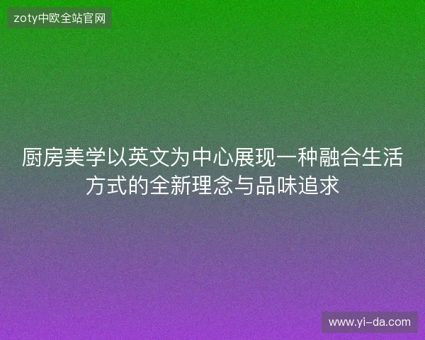 厨房美学以英文为中心展现一种融合生活方式的全新理念与品味追求